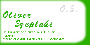 oliver szeplaki business card